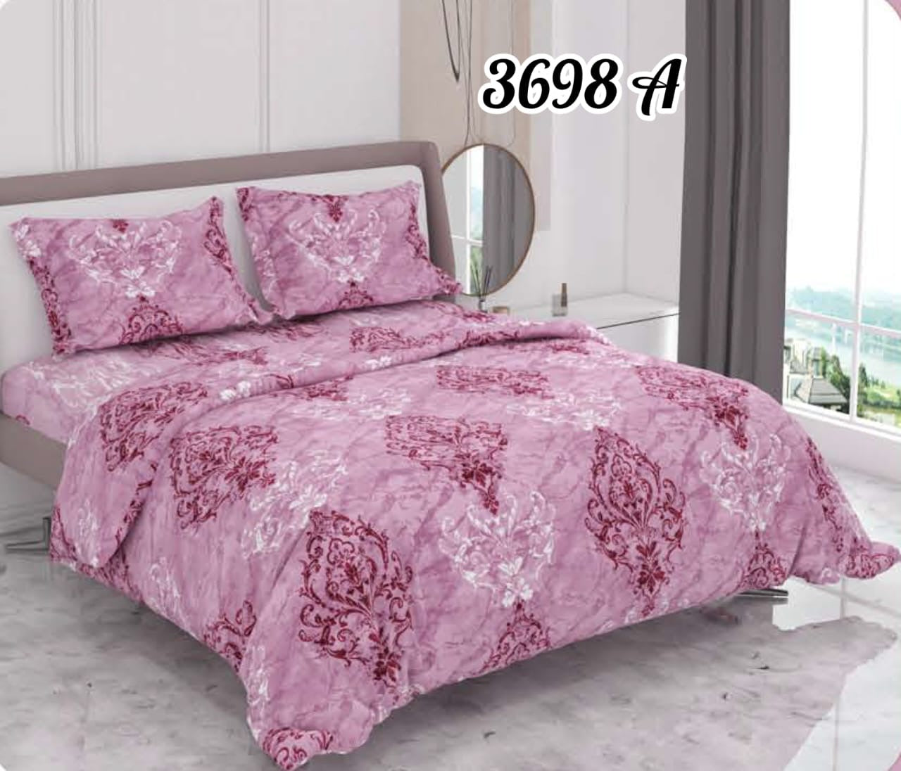 Pure Cotton Double Bedsheet |2.20m X 1.80m | 3698