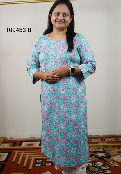 Cotton daily wear kurthi 109453