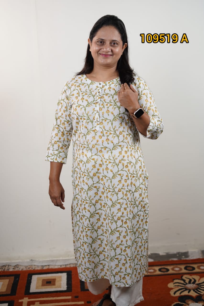 Printed cotton kurthi 109519