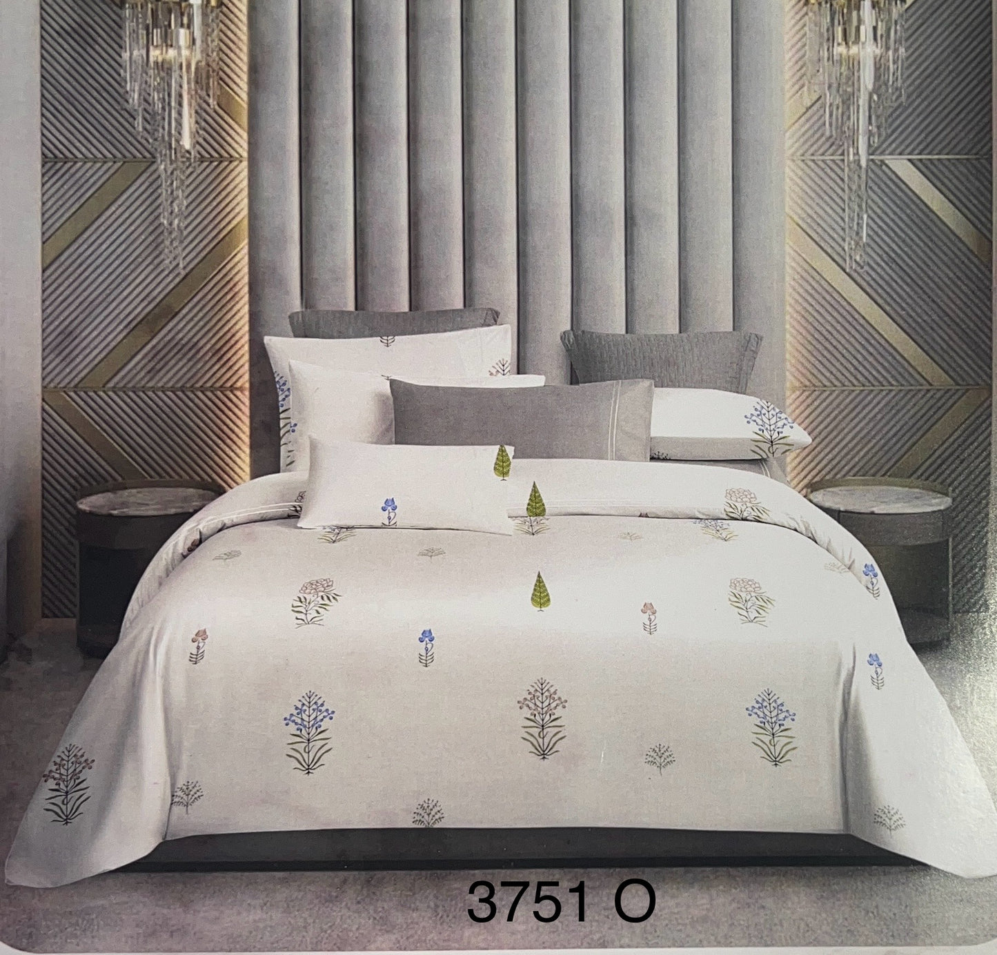 100 % Cotton King size Bedsheet 2.74 * 2.74 mtr (1+2) Code 3751