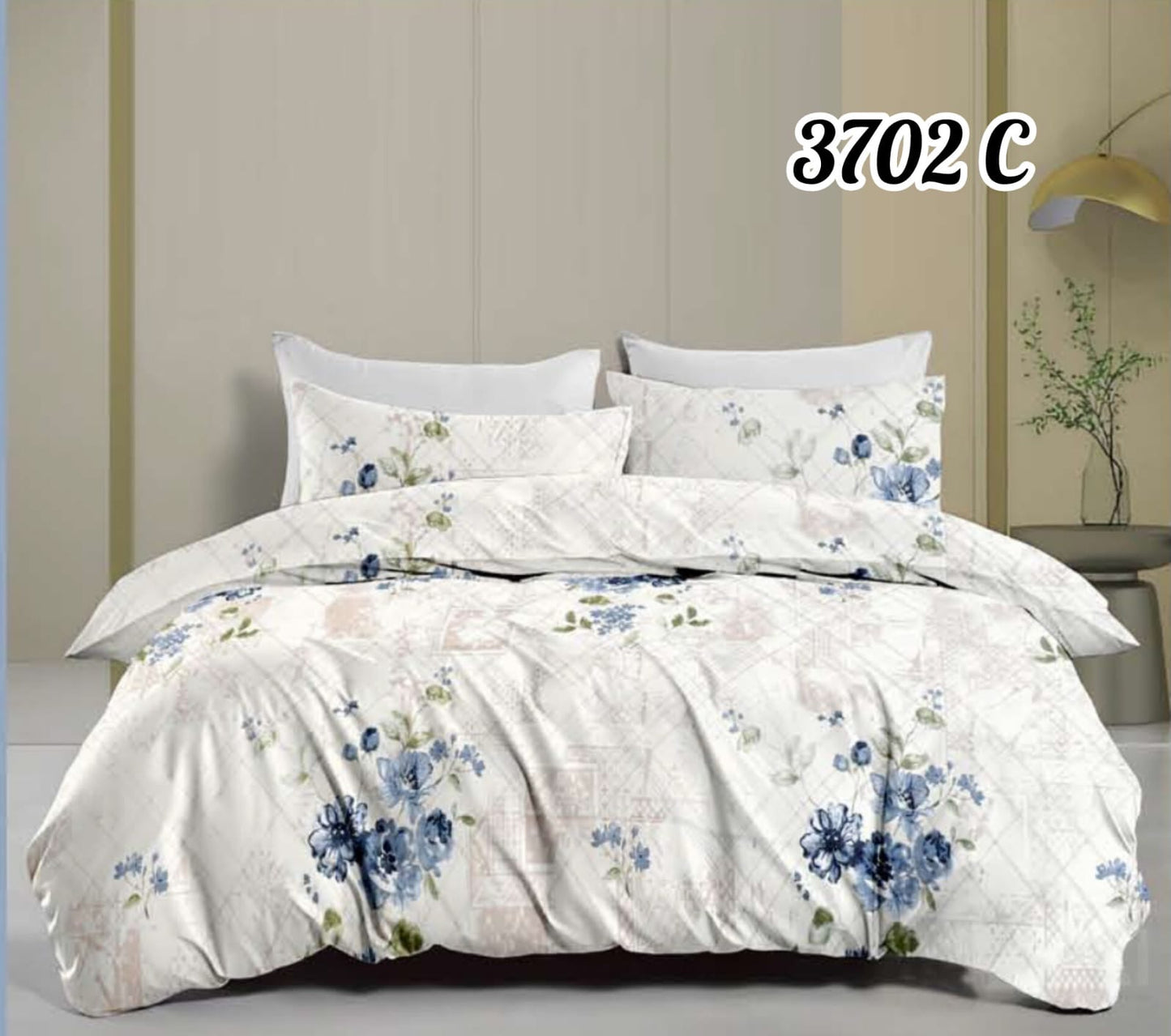 Pure Cotton Double Bedsheet |2.20m X 2.40m | 3702