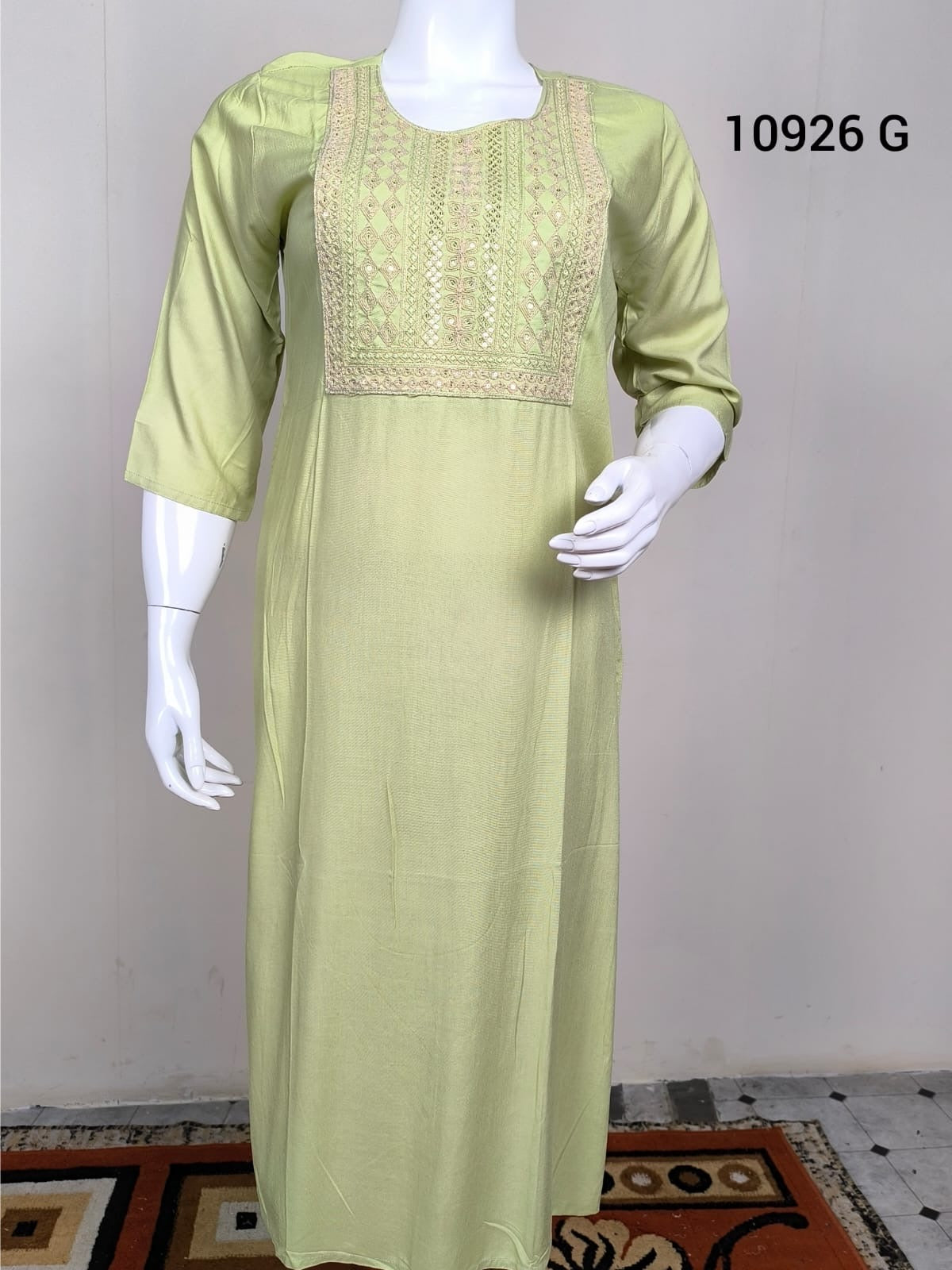 Rayon embroidery kurthi
 10926