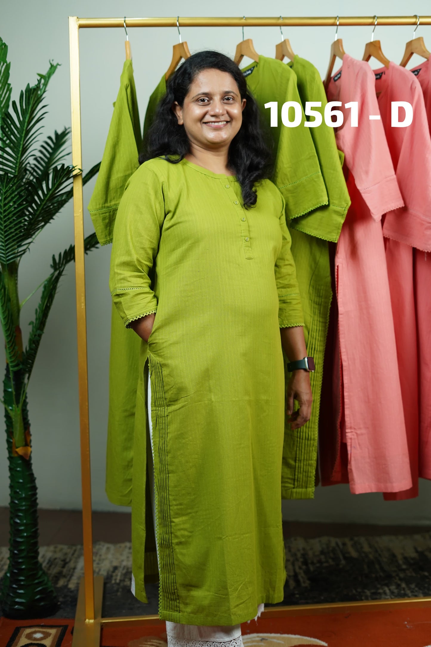 COTTON SLITED KURTHI 10561