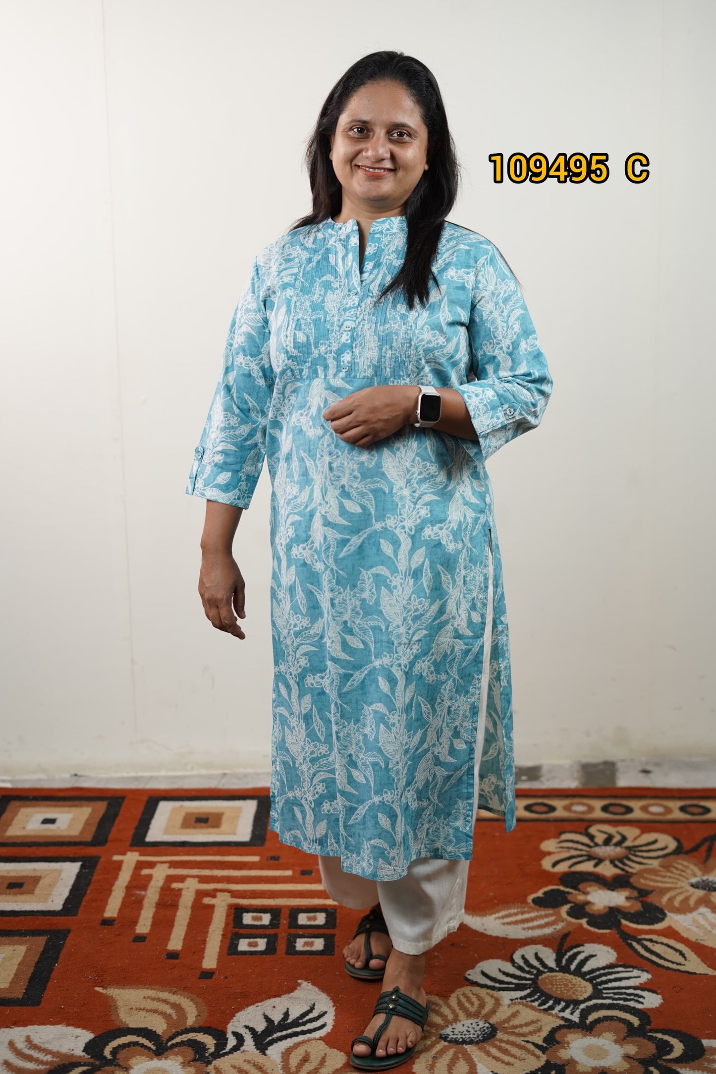 Printed rayon kurthi collections 109495