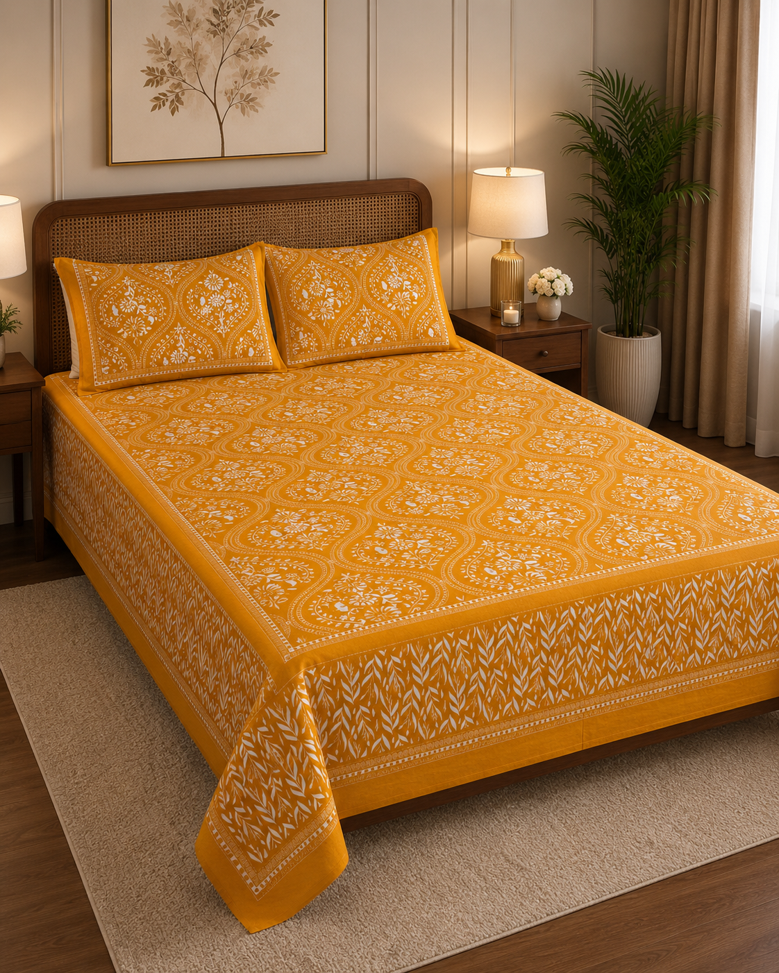 Jaipur Cotton Double Cot Bedsheet | 4237