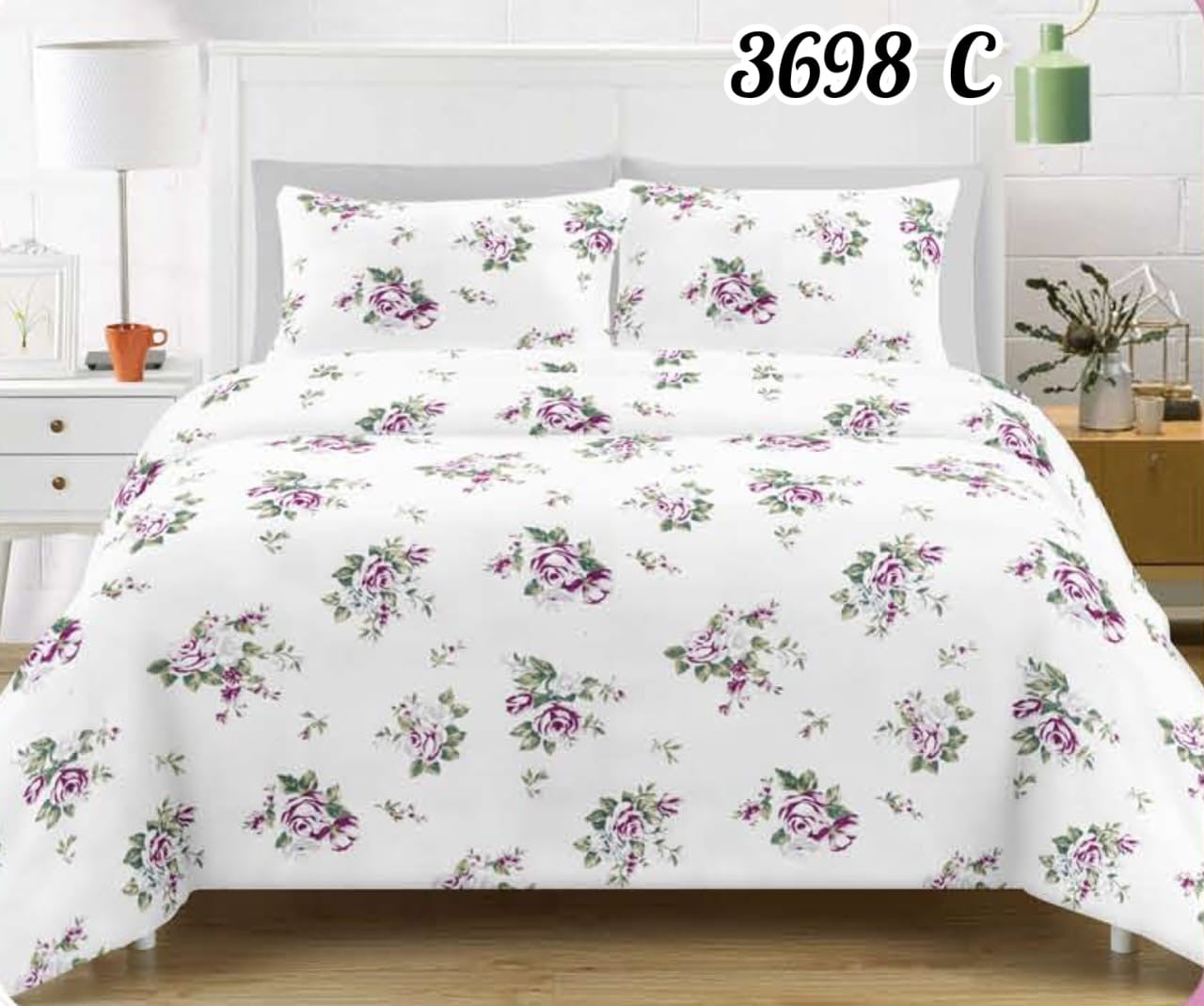 Pure Cotton Double Bedsheet |2.20m X 1.80m | 3698