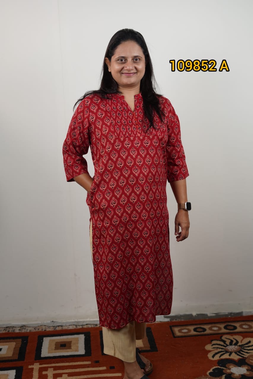 Printed rayon kurthi collections 109852