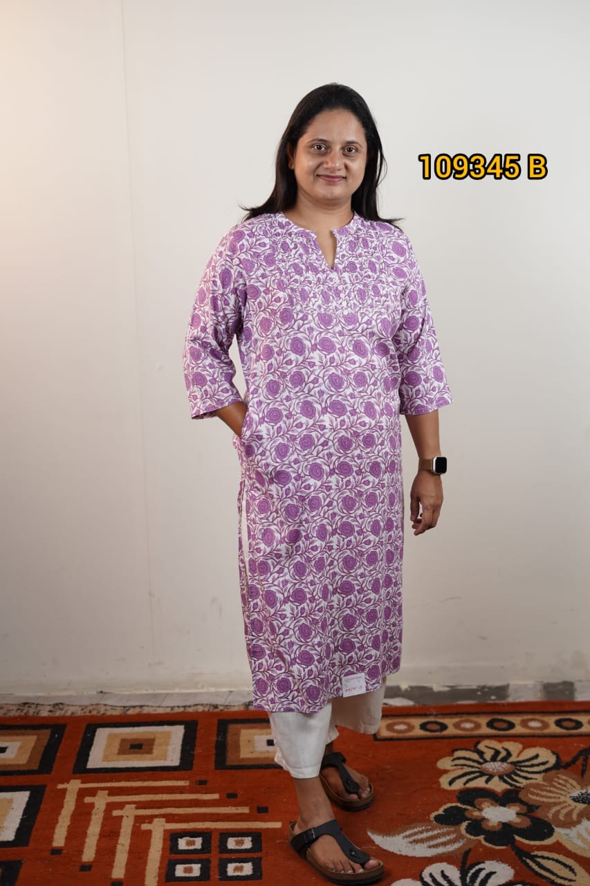 Printed rayon kurthi collections 109345