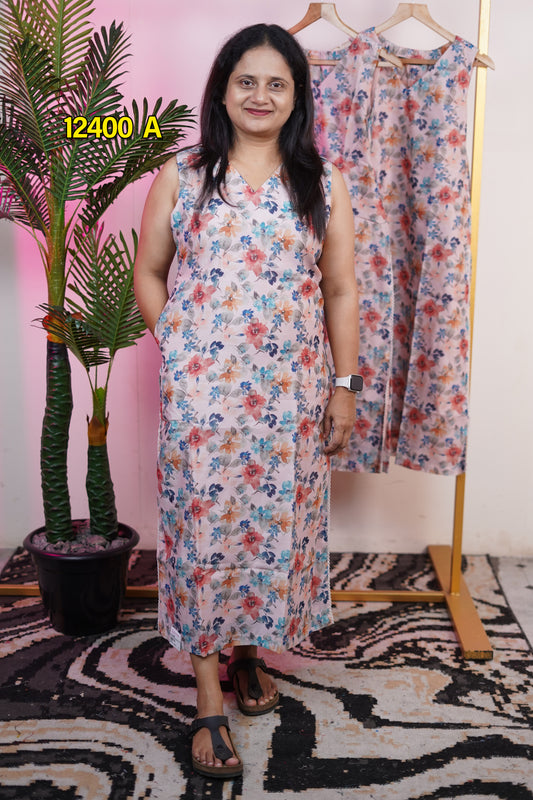 Chanderi Silk Daily Wear Kurthi – Lightweight Elegance (Code: 12400)