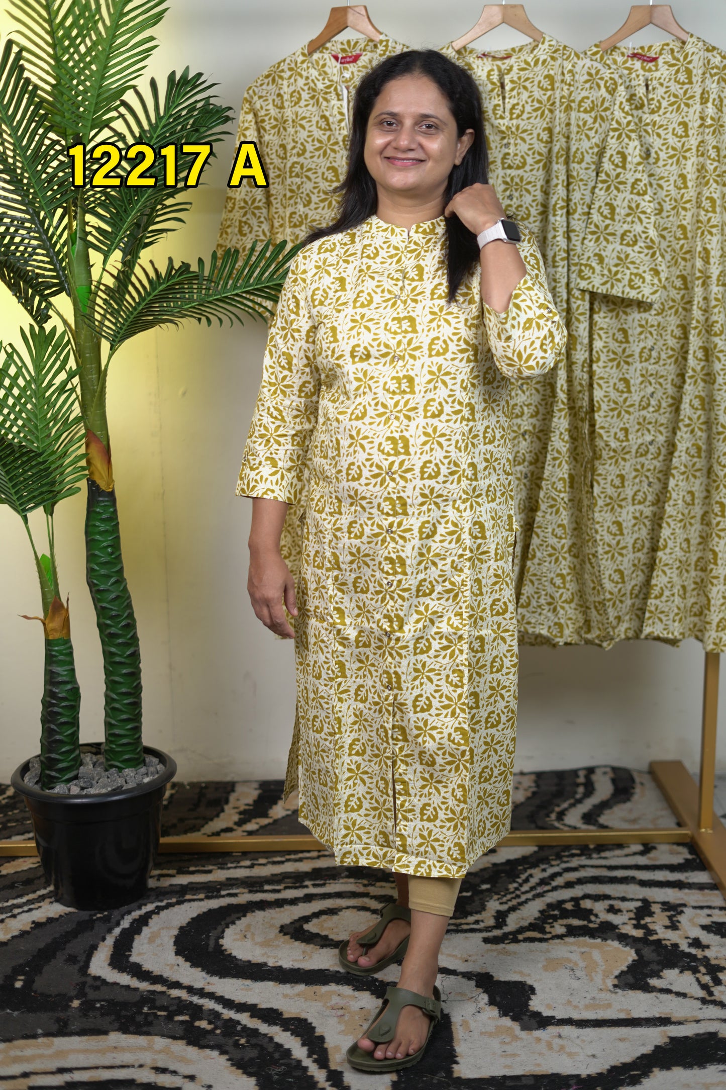 Printed Cotton Kurthi – Lightweight & Comfortable | Code: 12217