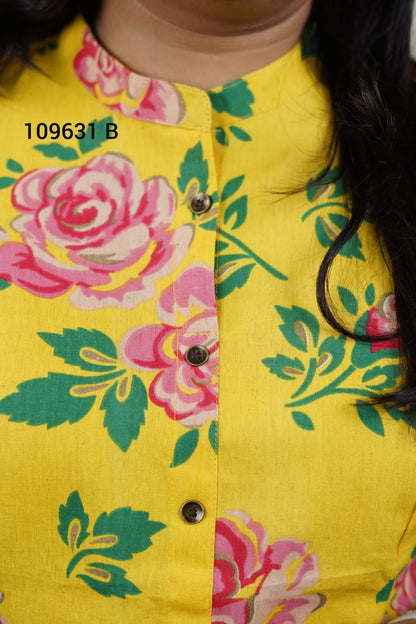 Flax cotton kurthi 109631