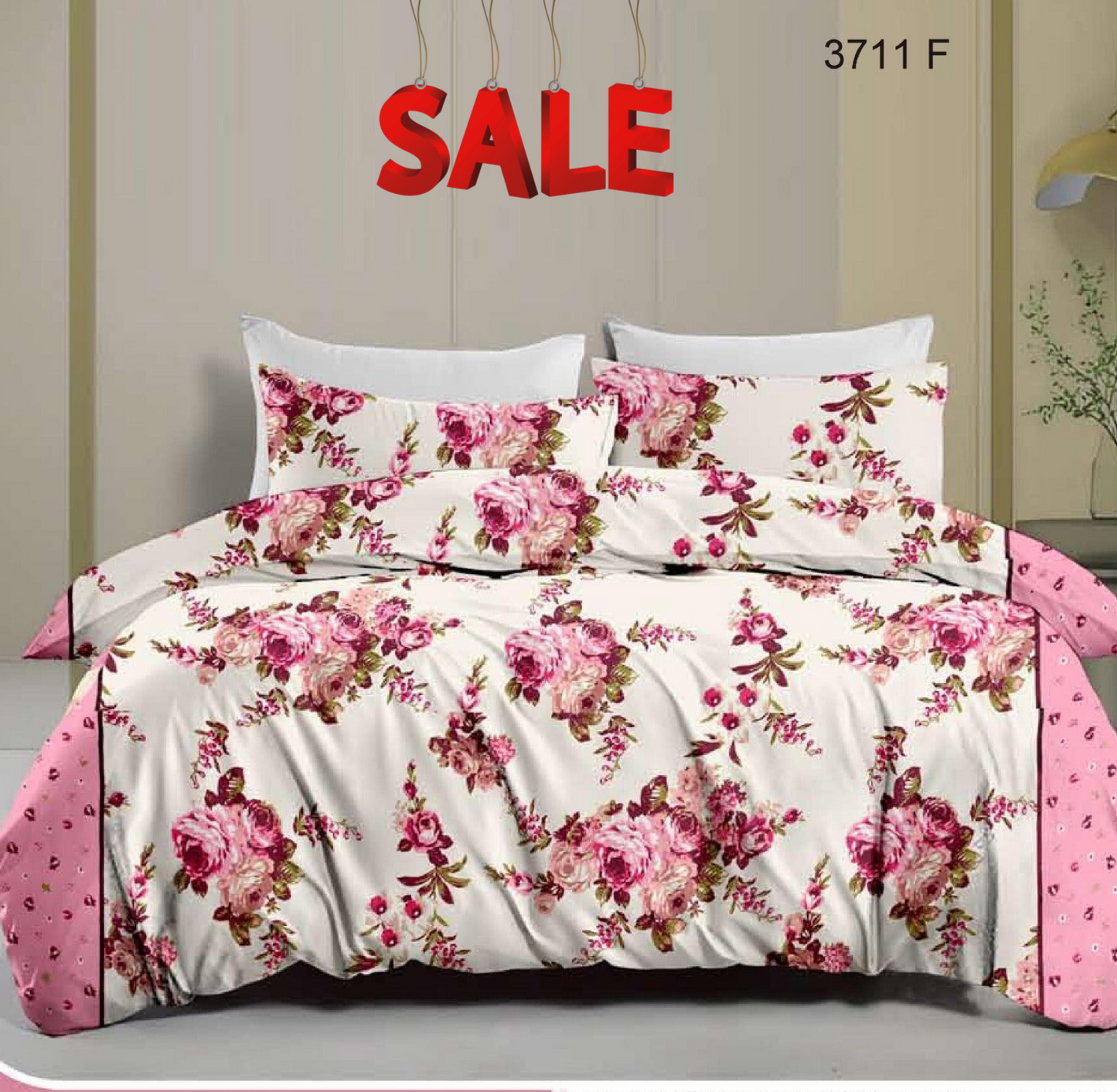 Pure Cotton Double Bedsheet |2.24m X 2.50m | 3711