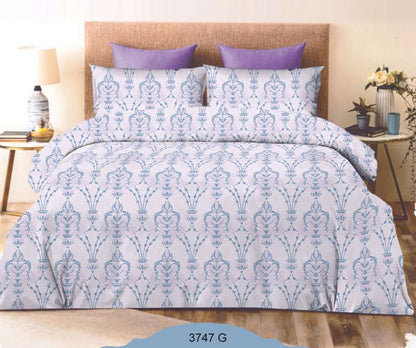 100 % Cotton King size Bedsheet 2.74 * 2.74 mtr (1+2) |400TC| Code 3747