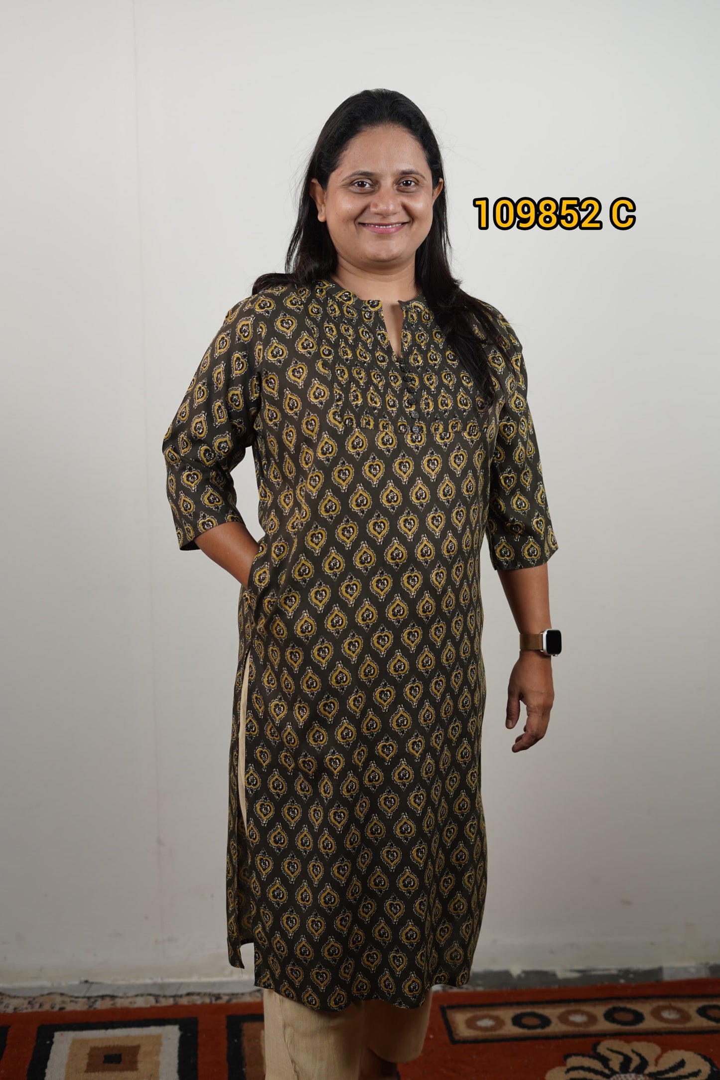 Printed rayon kurthi collections 109852