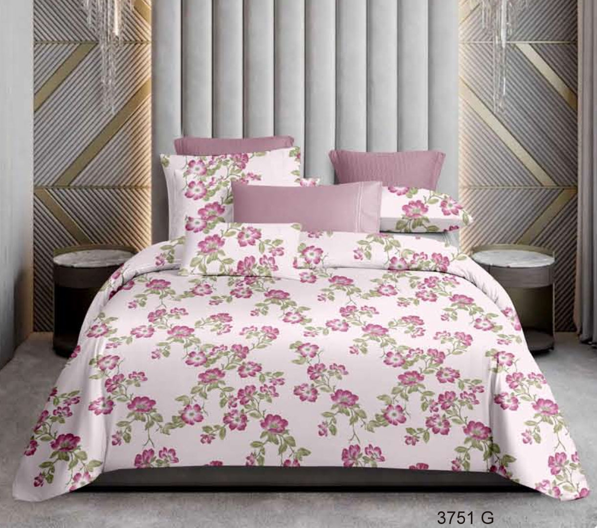 100 % Cotton King size Bedsheet 2.74 * 2.74 mtr (1+2) Code 3751