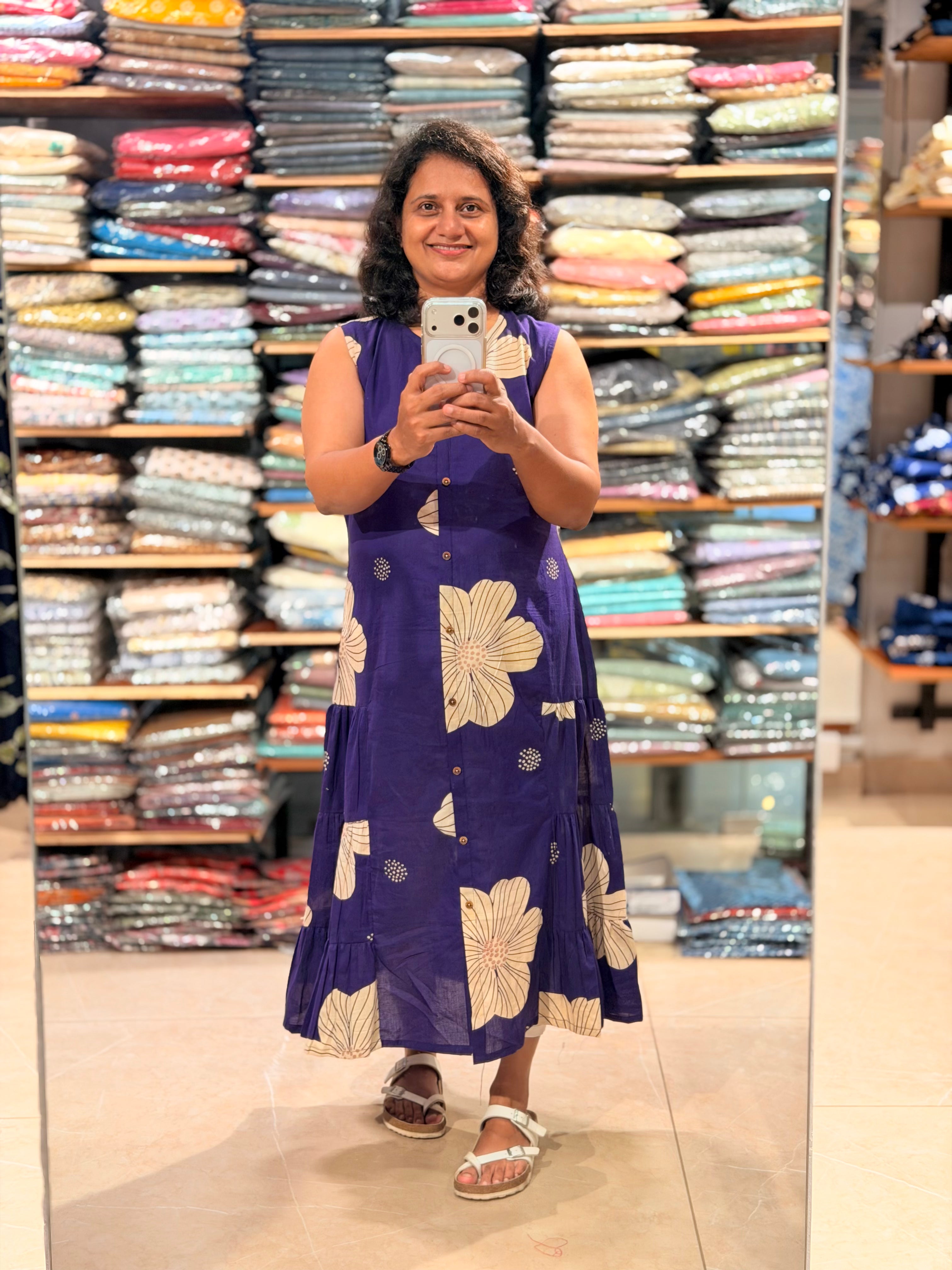 Violet Cambric Cotton Kurthi