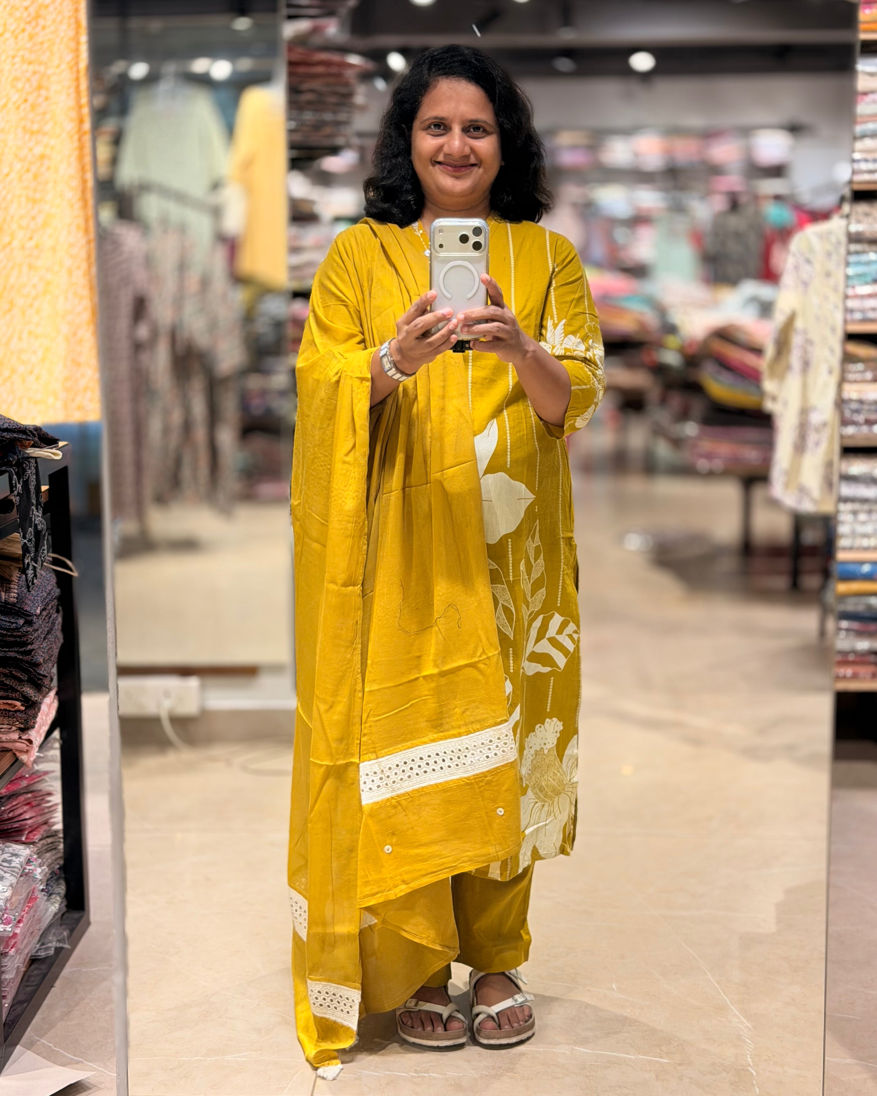 Yellow Premium Cotton Readymade Churidar Set