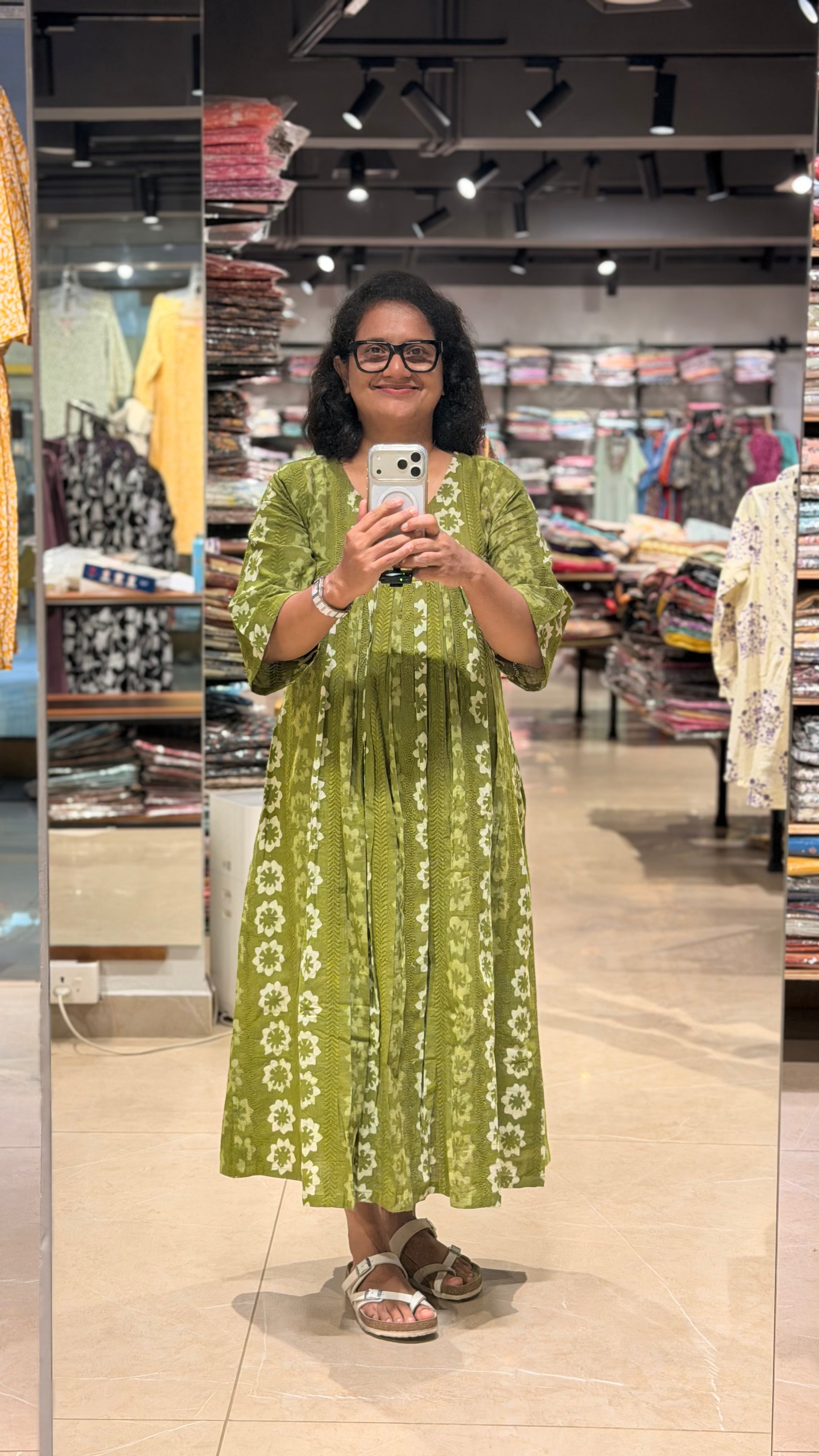 Green Handblock Print Kurthi – Hakoba Fabric