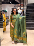 Ajrakh Ready-to-Wear Set with Dupatta – Green