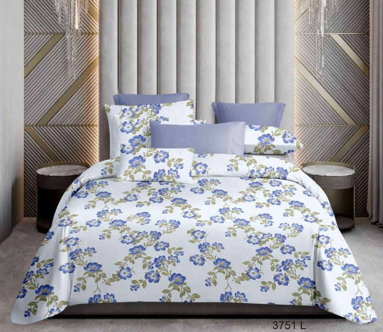 100 % Cotton King size Bedsheet 2.74 * 2.74 mtr (1+2) Code 3751