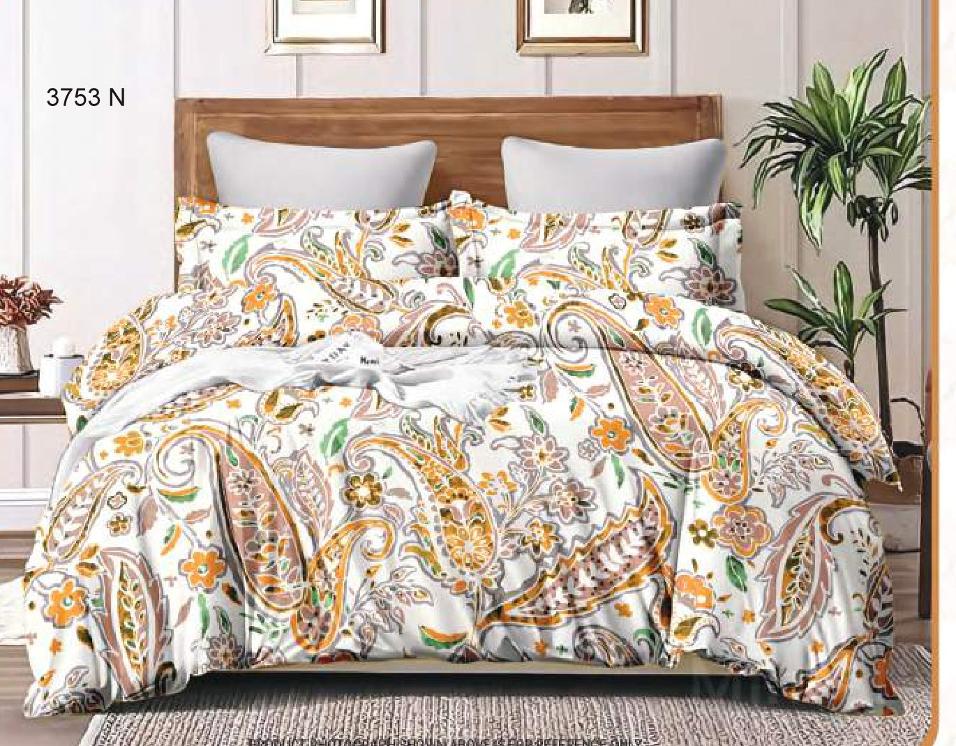 100% Cotton Double Bedsheet | SIZE - 2.24m X 2.50m  Code:3753