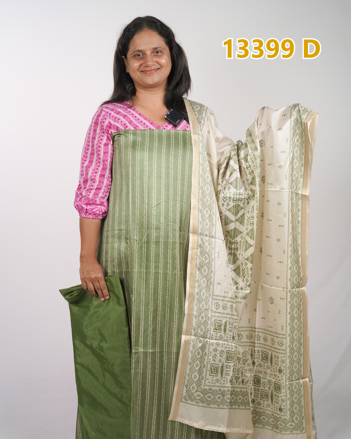 Semi Tussar Unstitched Salwar Suits 13399
