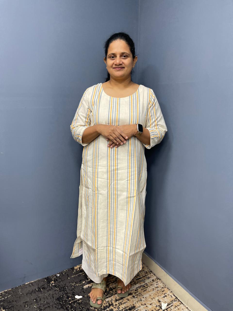 Handloom stripes kurthi M120