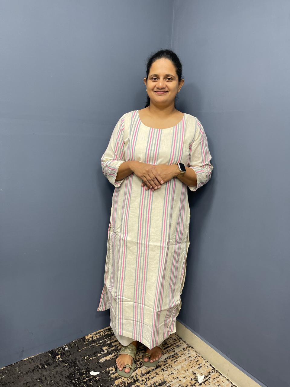 Handloom stripes kurthi M120