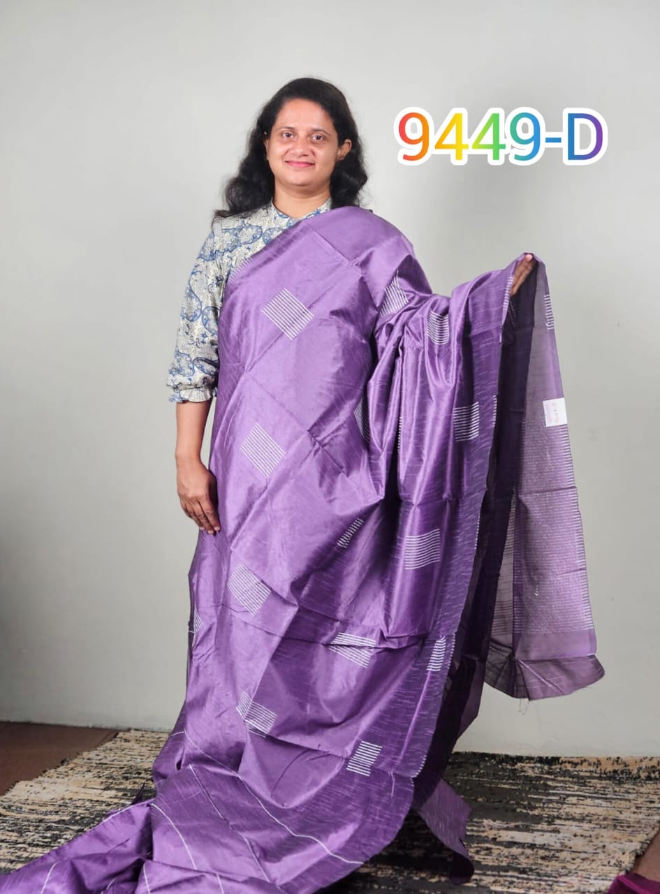 Litchi silk sarees 9449