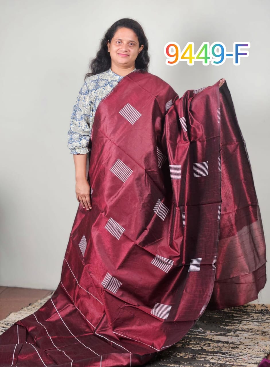 Litchi silk sarees 9449