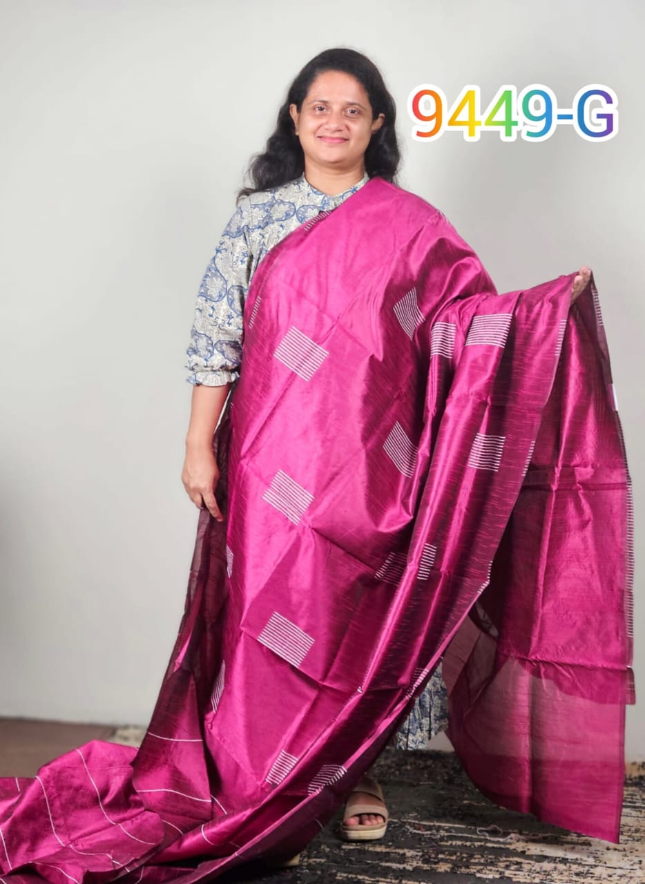 Litchi silk sarees 9449