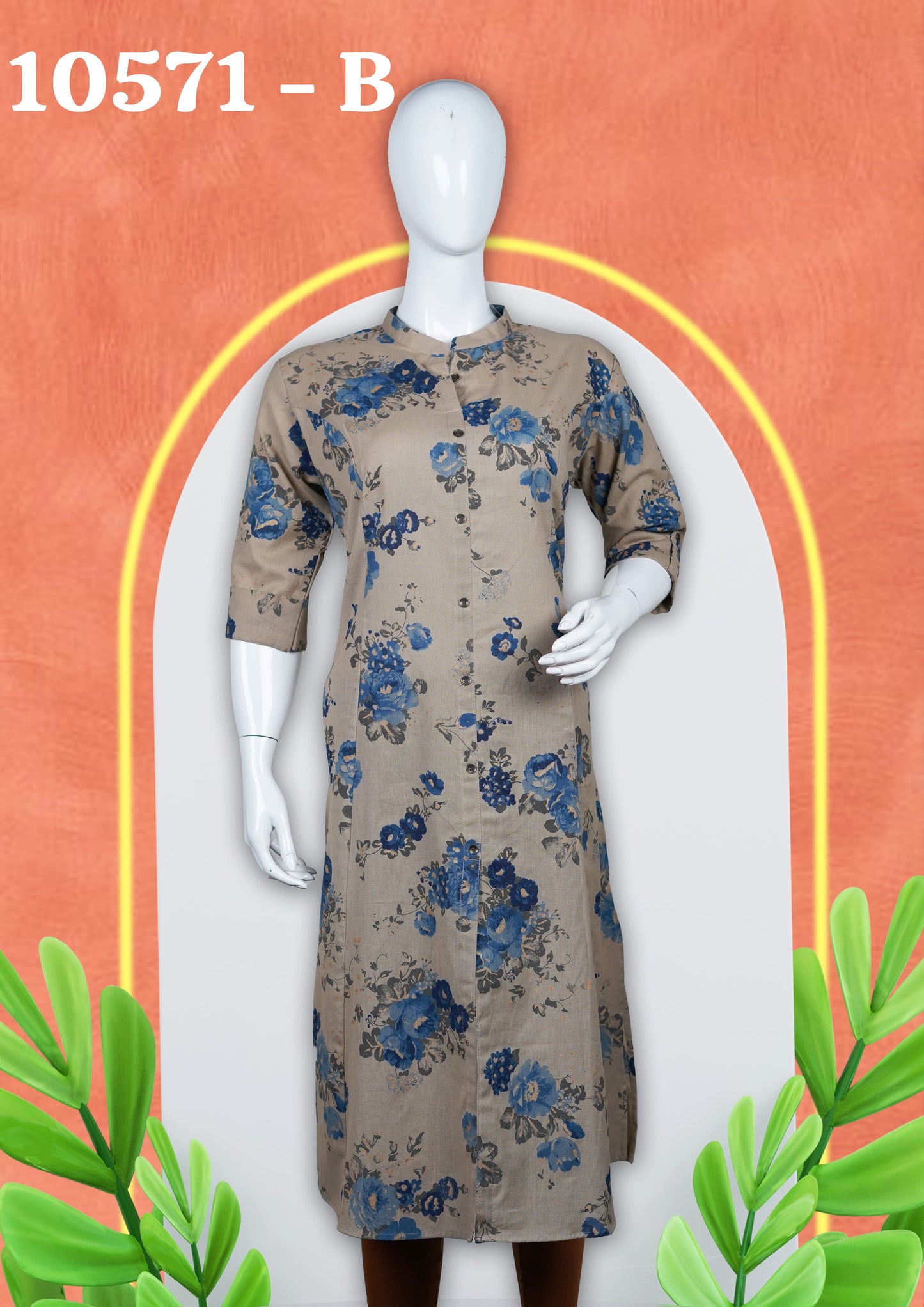 Flax Cotton Daily wear kurthi 10571