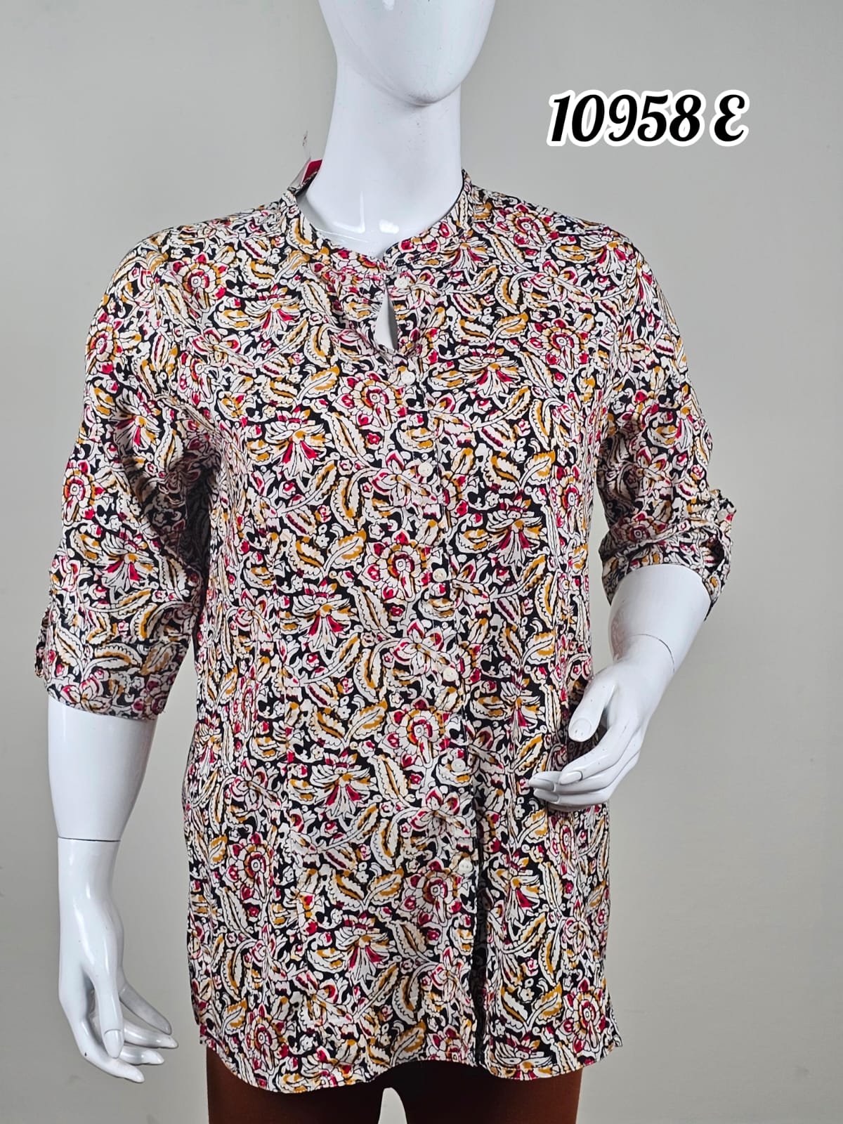 Kalmkari Print Short Tops in Rayon Fabrics 10958