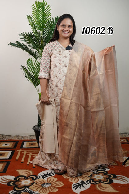 Semi tussar silk with tissue duppatta salwar suits 10602