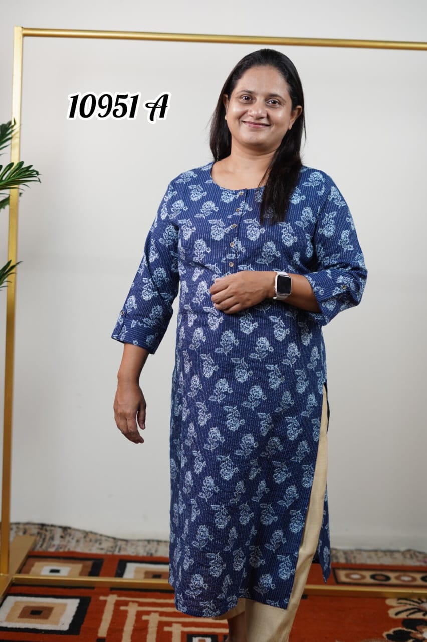 Kantha cotton daily wear kurthi 10951