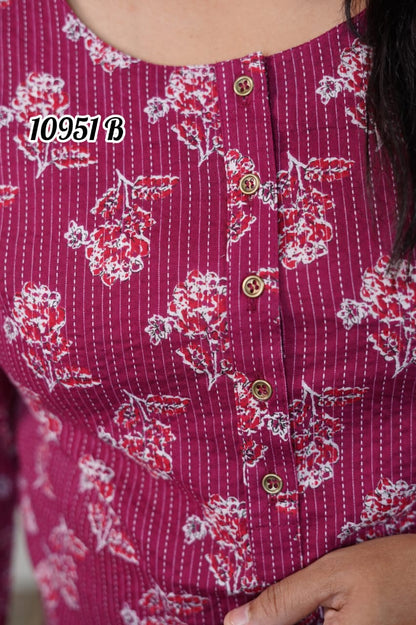 Kantha cotton daily wear kurthi 10951