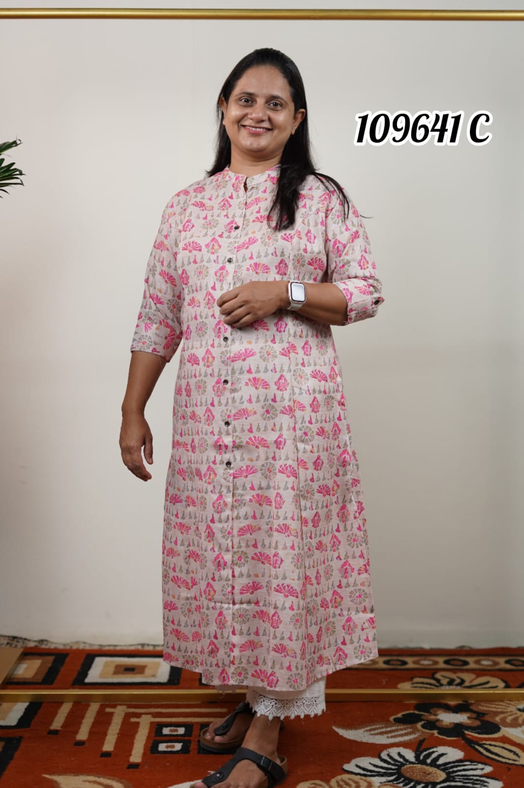 Linen cotton kurthi 109641