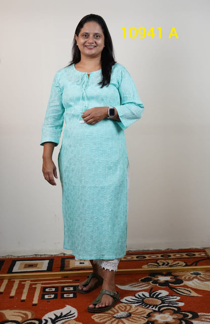 Cotton Pintuck Kurthi 10941