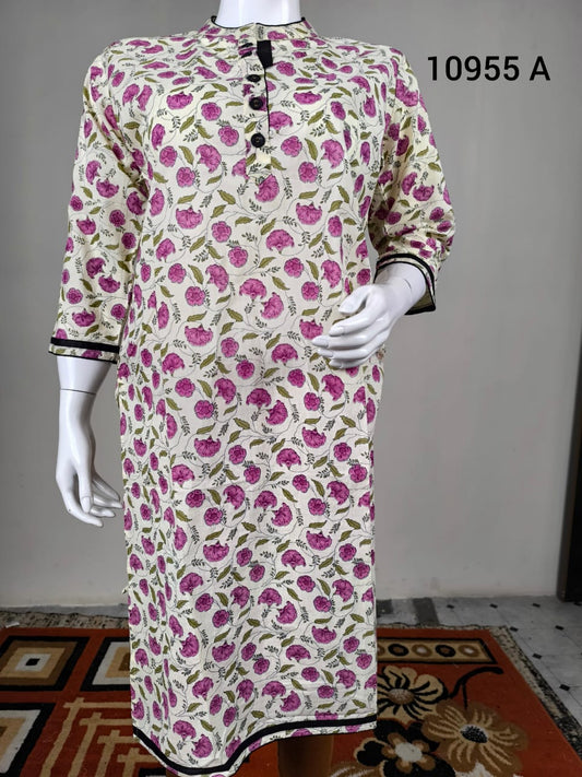 Printed cotton daily wear kurthi collection 10955