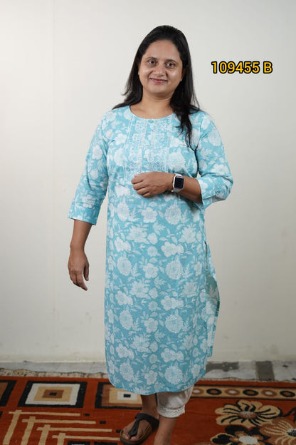 Printed cotton kurthi collection 109455