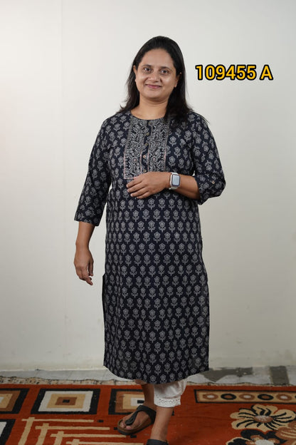 Printed cotton kurthi collection 109455