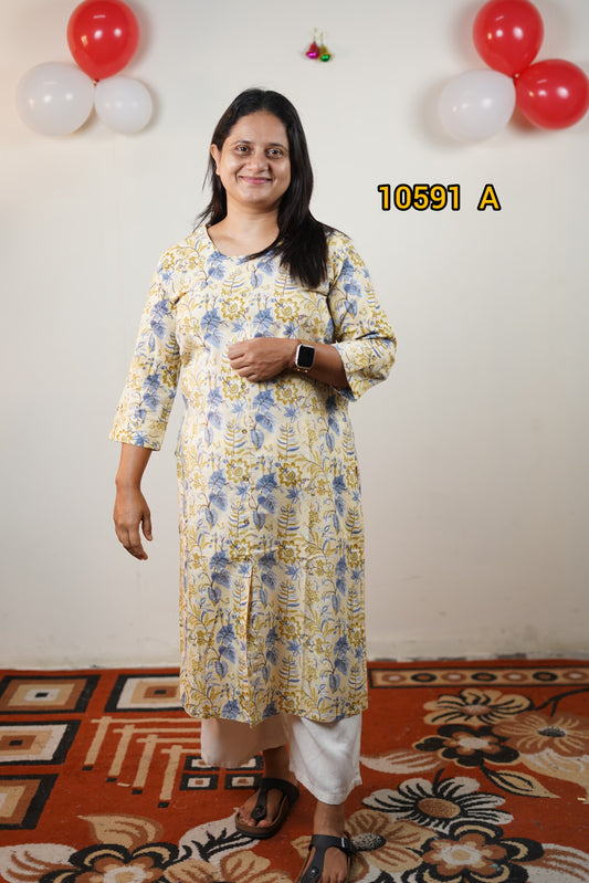 Printed cotton daily wear kurthi 10591