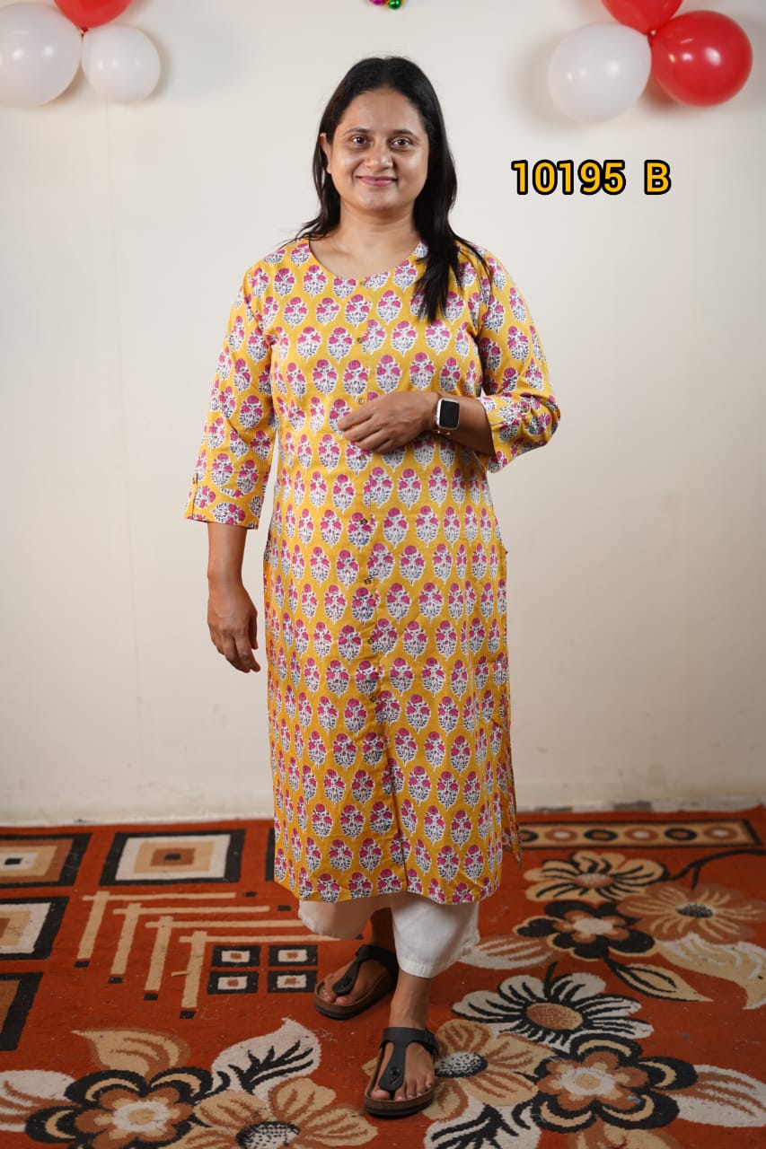 Printed cotton daily wear kurthi 10195