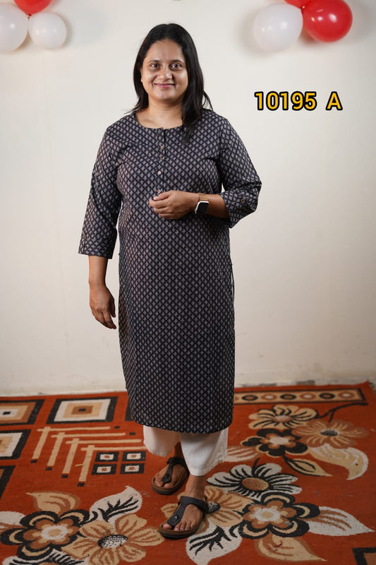 Printed cotton daily wear kurthi 10195