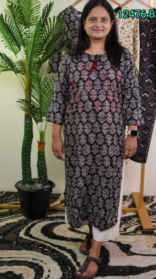 Daily wear Rayon Printed Kurthi Collections 12476