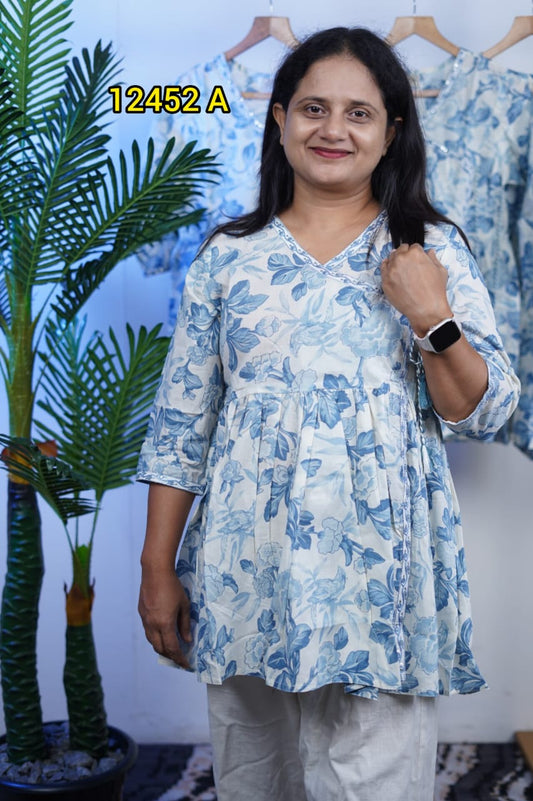 Jaipur Cotton Short Top Frock Kurthi - Vibrant & Breezy (Code: 12452)
