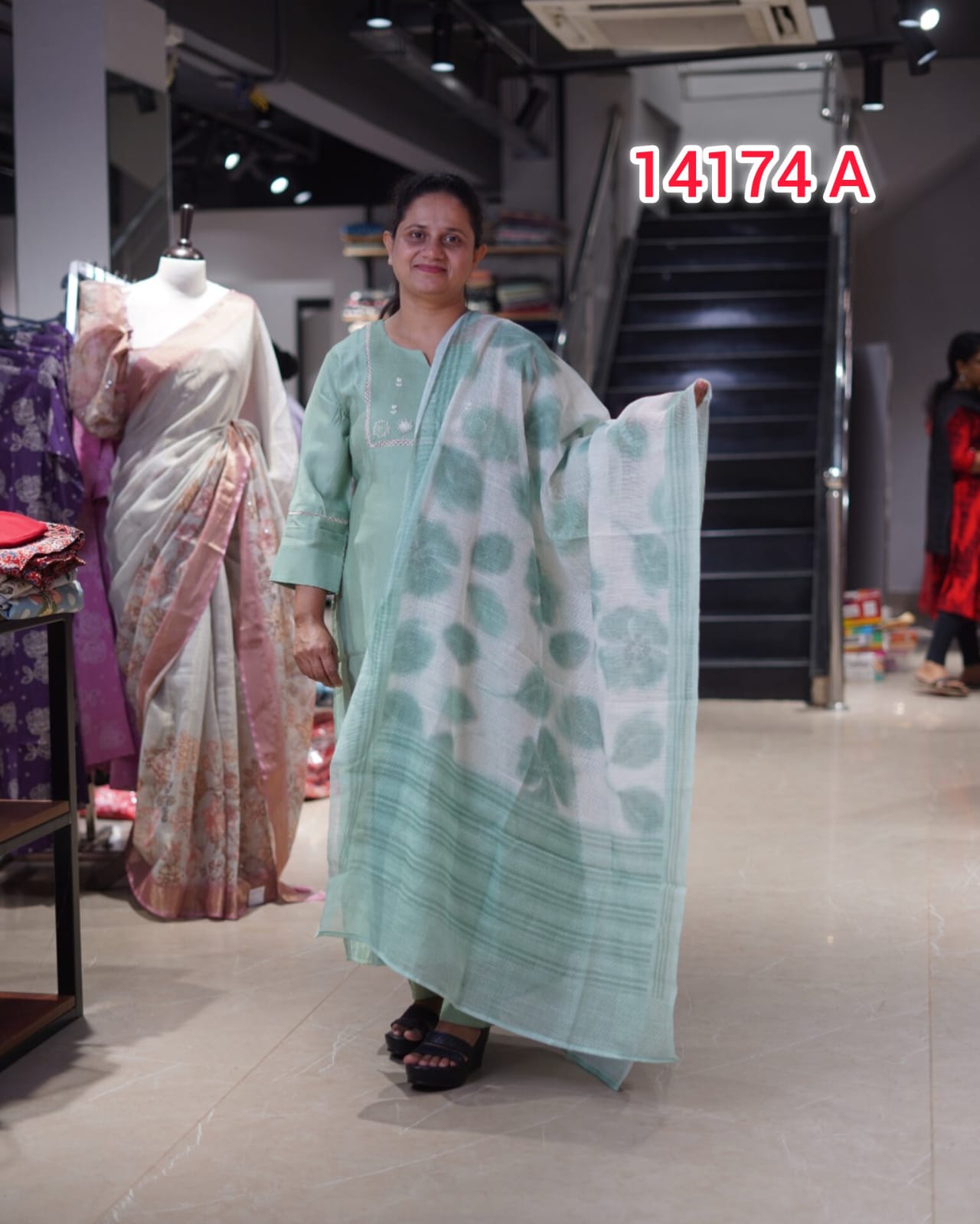 Semi Silk Ready To wear Sets | Search Code 14174