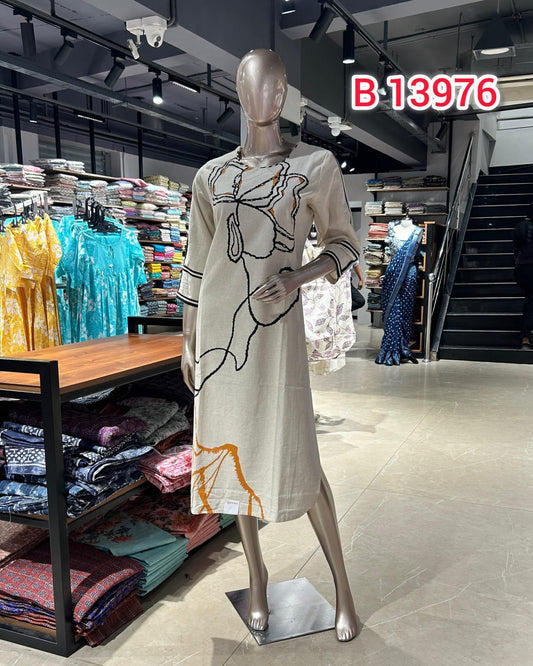 Flax Cotton printed pattern Kurthi Collections | Search Code 13976