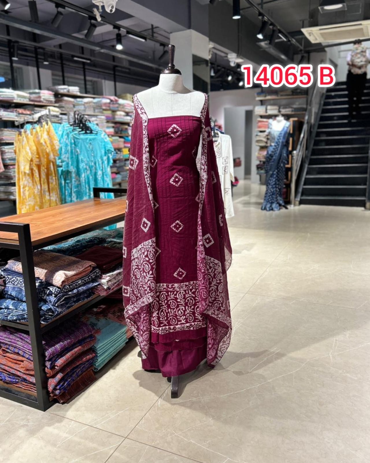 Soft Cotton Fabric Unstitched Salwar Set    | Search Code 14065