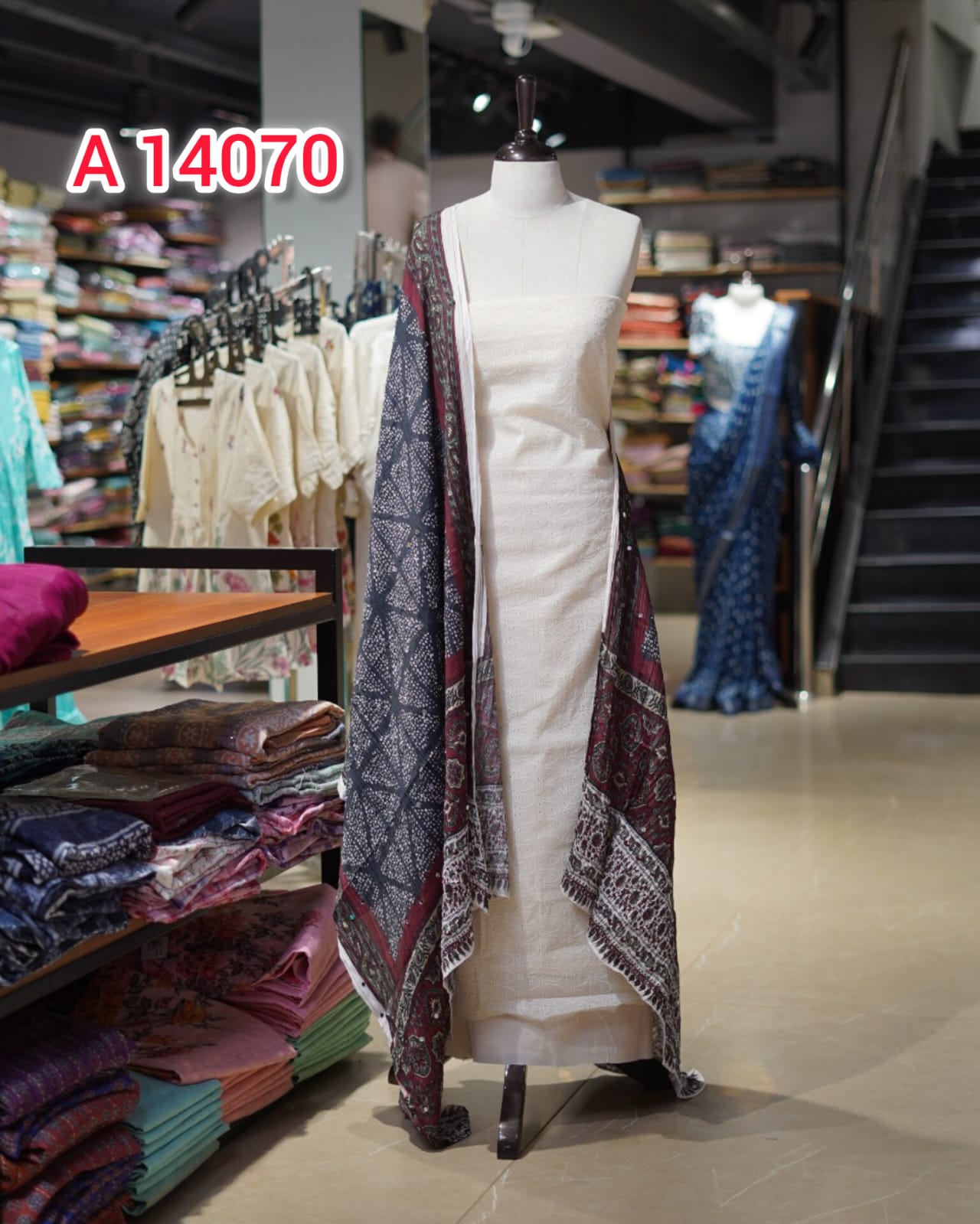 Hakoba Fabric Unstitched Salwar Set | Search Code 14070